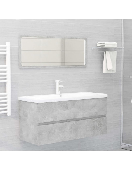 Mobile Lavabo Grigio Cemento 100x38,5x45cm in Legno Multistrato