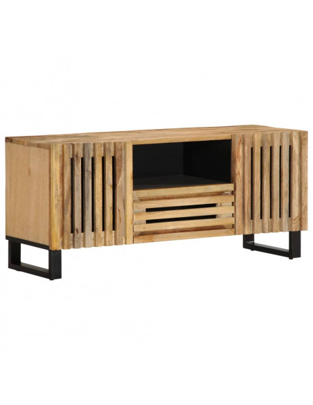 Mobile Porta TV 100x34x46 cm in Massello di Mango Grezzo