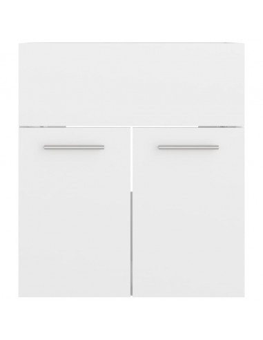 Mobile Sottolavabo Bianco Lucido 41x38,5x46cm Legno Multistrato