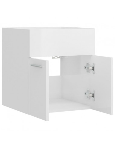 Mobile Sottolavabo Bianco Lucido 41x38,5x46cm Legno Multistrato
