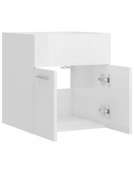 Mobile Sottolavabo Bianco Lucido 41x38,5x46cm Legno Multistrato