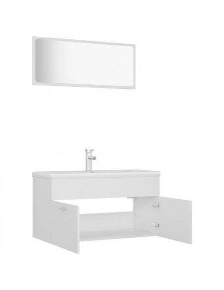 Set Mobili da Bagno Bianco in Truciolato