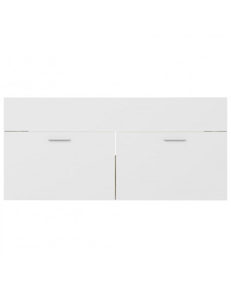 Set Mobili da Bagno Bianco e Rovere Sonoma in Truciolato
