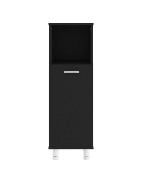 Set Mobili da Bagno 4 pz Nero in Truciolato