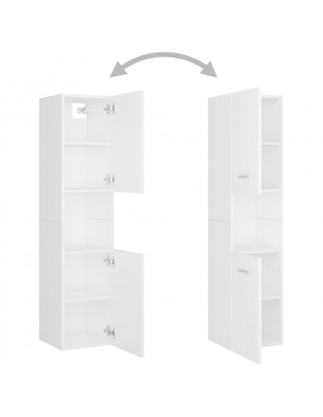 Set Mobili da Bagno Bianco in Legno Multistrato