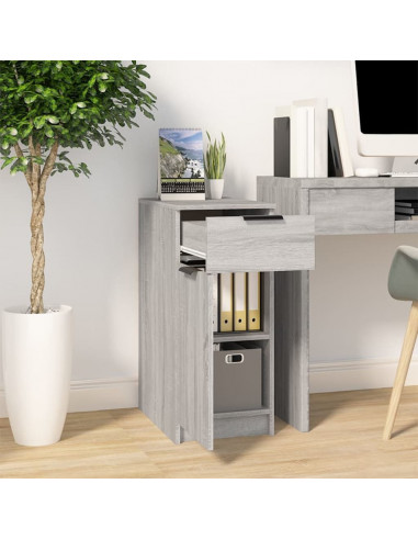 Armadietto da Scrivania Grigio Sonoma 33,5x50x75 cm Legno