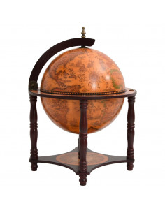 Bar a Globo Portavini Marrone Legno Massello di Eucalipto 2