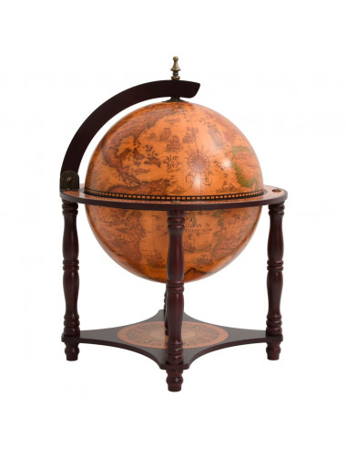 Bar a Globo Portavini Marrone Legno Massello di Eucalipto