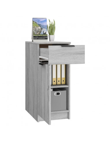 Armadietto da Scrivania Grigio Sonoma 33,5x50x75 cm Legno