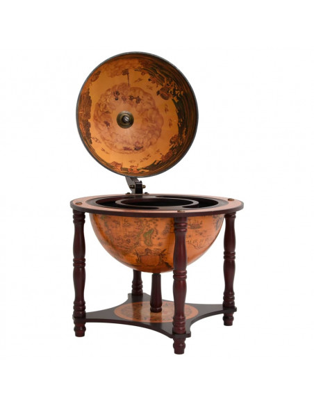 Bar a Globo Portavini Marrone Legno Massello di Eucalipto