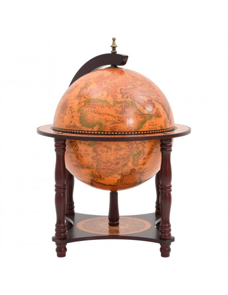 Bar a Globo Portavini Marrone Legno Massello di Eucalipto