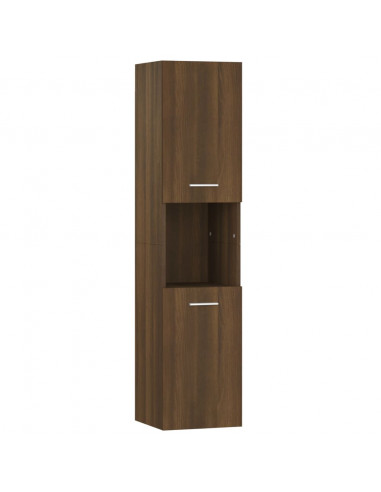 Mobile da Bagno Rovere Marrone 30x30x130cm in Legno Multistrato