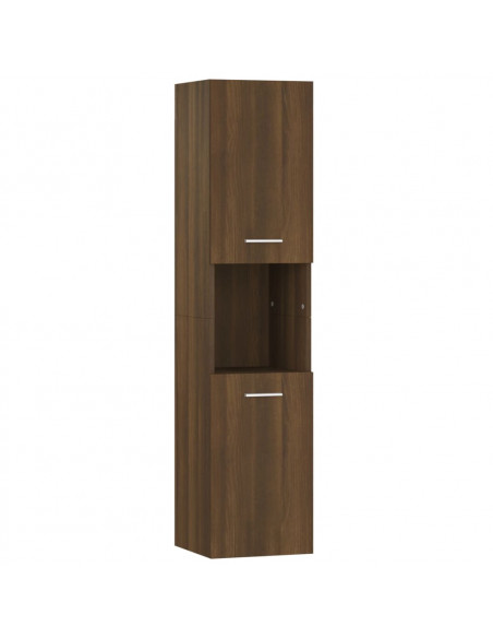 Mobile da Bagno Rovere Marrone 30x30x130cm in Legno Multistrato