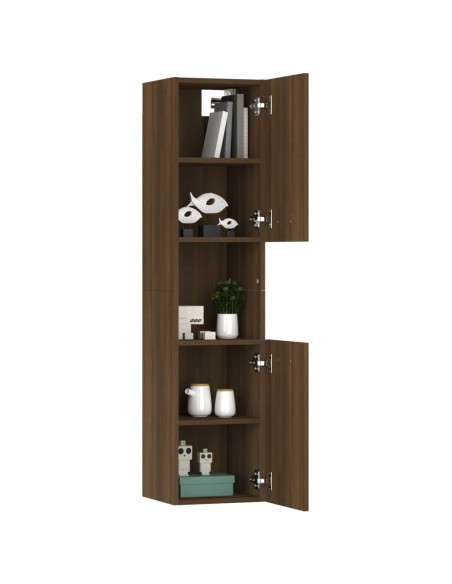 Mobile da Bagno Rovere Marrone 30x30x130cm in Legno Multistrato