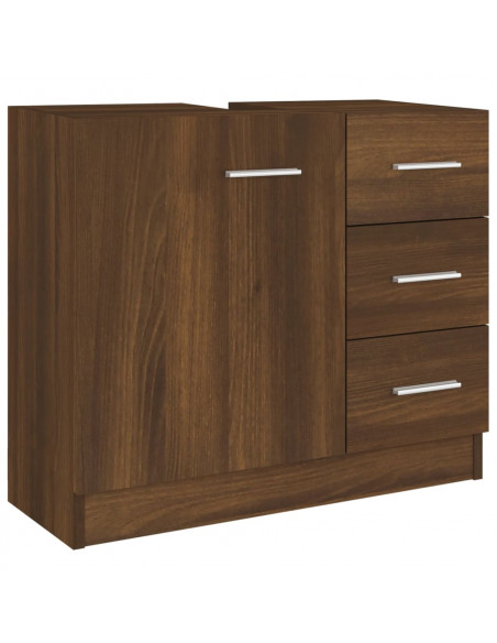 Mobile Lavabo Rovere Marrone 63x30x54 cm in Legno Multistrato