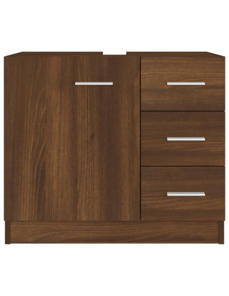 Mobile Lavabo Rovere Marrone 63x30x54 cm in Legno Multistrato