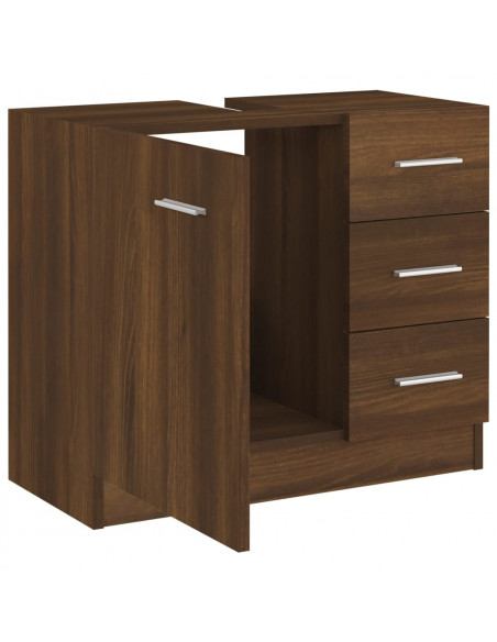 Mobile Lavabo Rovere Marrone 63x30x54 cm in Legno Multistrato