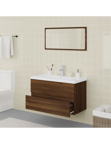 Set Mobili da Bagno Rovere Marrone in Legno Multistrato