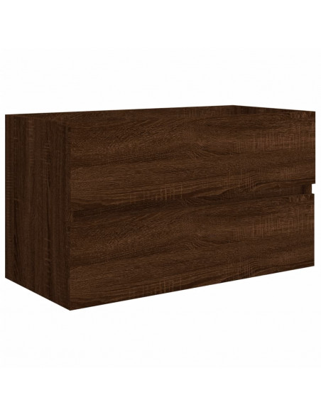 Set Mobili da Bagno 2 pz Rovere Marrone in Legno Multistrato