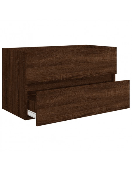 Set Mobili da Bagno 2 pz Rovere Marrone in Legno Multistrato