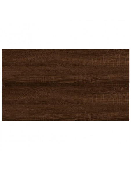 Set Mobili da Bagno 2 pz Rovere Marrone in Legno Multistrato