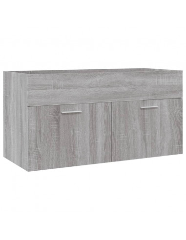 Set Mobili da Bagno 2 pz Grigio Sonoma in Legno Multistrato
