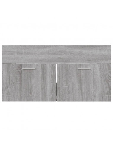 Set Mobili da Bagno 2 pz Grigio Sonoma in Legno Multistrato