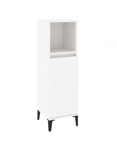 Set di Mobili da Bagno 3 pz Bianco in Legno Multistrato