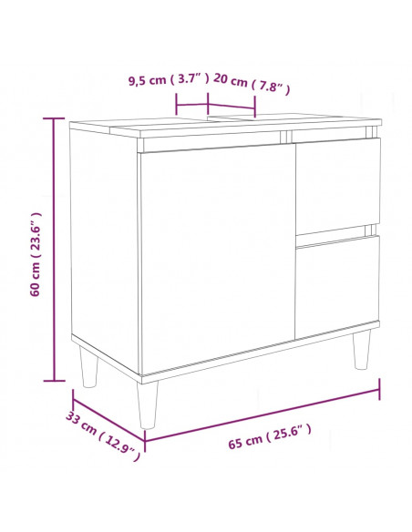 Set di Mobili da Bagno 3 pz Bianco in Legno Multistrato