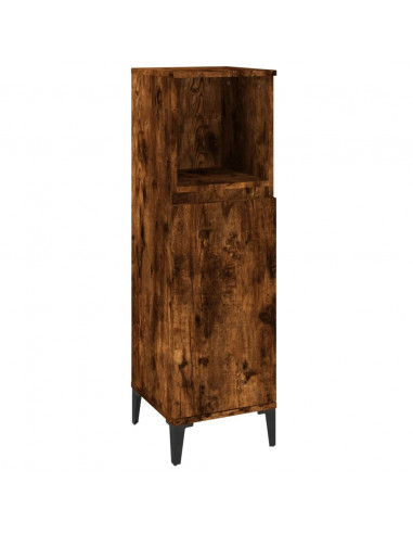 Set Mobili da Bagno 3 pz Rovere Fumo in Legno Multistrato