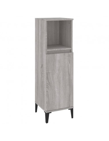 Set Mobili da Bagno 3 pz Grigio Sonoma in Legno Multistrato