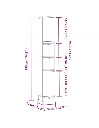 Set Mobili da Bagno 3 pz Grigio Sonoma in Legno Multistrato