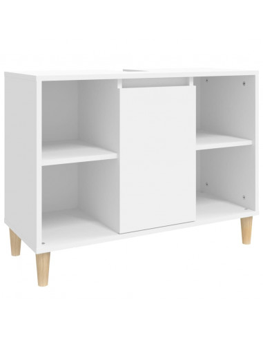 Set Mobili da Bagno 3 pz Bianco in Legno Multistrato