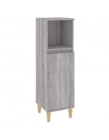 Set Mobili da Bagno 3 pz Grigio Sonoma in Legno Multistrato