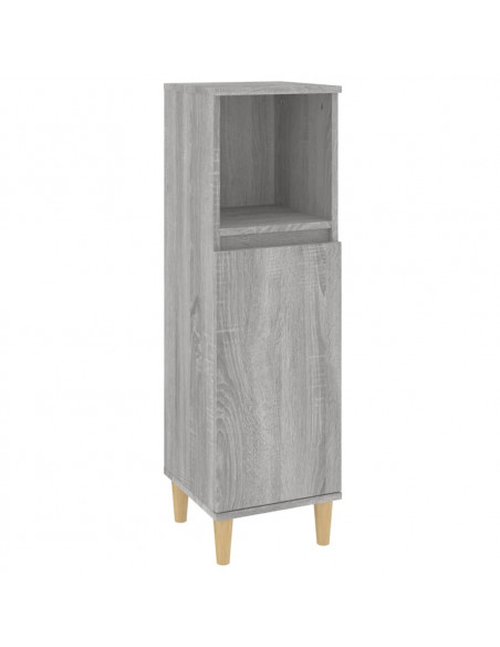 Set Mobili da Bagno 3 pz Grigio Sonoma in Legno Multistrato