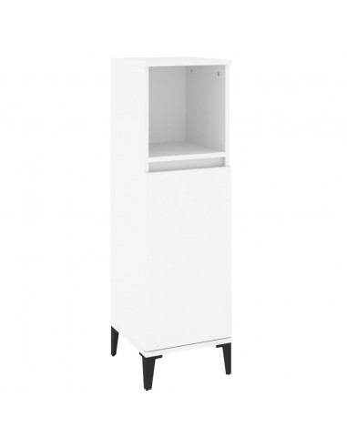 Set Mobili da Bagno 3 pz Bianco in Legno Multistrato