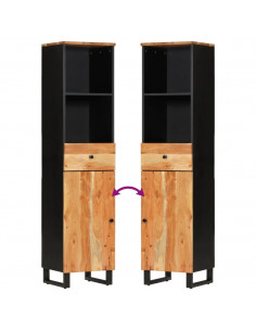 Mobile da Bagno 38x33x160 cm in Legno Massello di Acacia 2