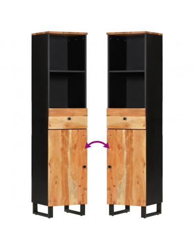 Mobile da Bagno 38x33x160 cm in Legno Massello di Acacia