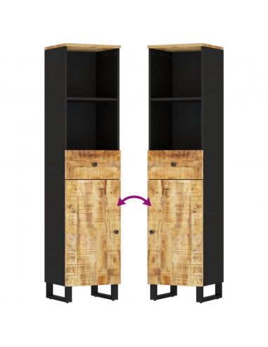 Mobile da Bagno 38x33x160 cm in Legno Massello di Mango