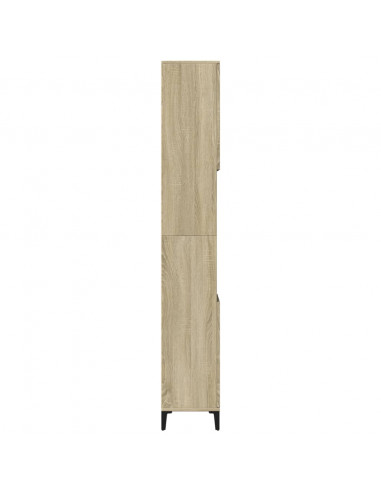 Armadietto da Bagno Rovere Sonoma 30x30x190cm Legno Multistrato
