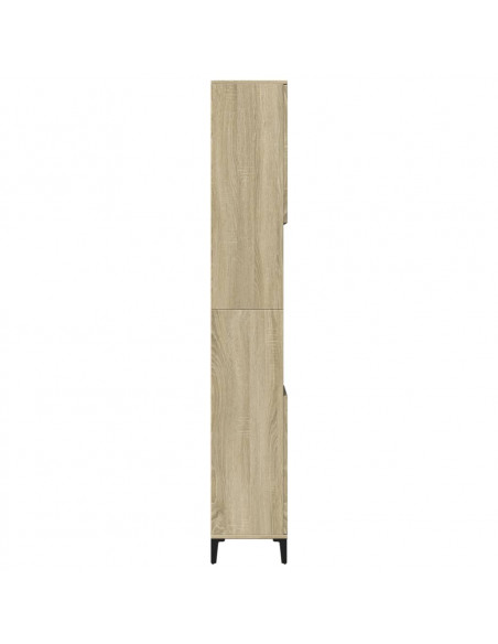 Armadietto da Bagno Rovere Sonoma 30x30x190cm Legno Multistrato