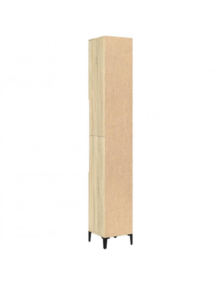 Armadietto da Bagno Rovere Sonoma 30x30x190cm Legno Multistrato