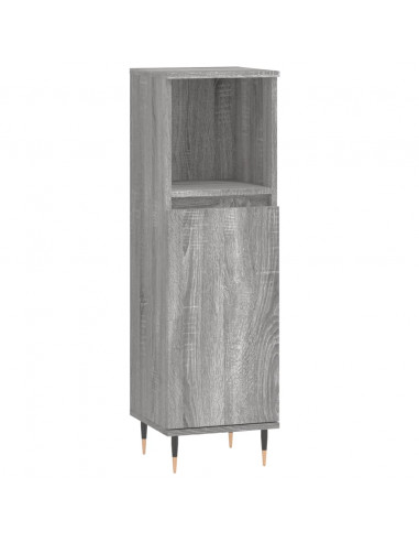 Set Mobili da Bagno 3 pz Grigio Sonoma in Legno Multistrato