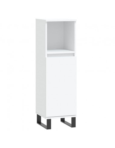 Set Mobili da Bagno 3 pz Bianco in Legno Multistrato