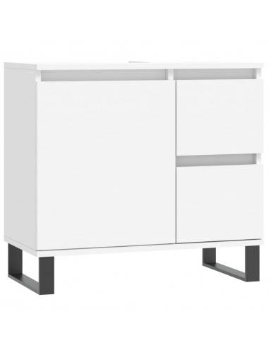 Set Mobili da Bagno 3 pz Bianco in Legno Multistrato