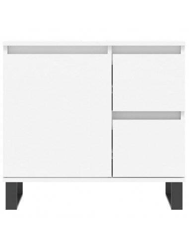 Set Mobili da Bagno 3 pz Bianco in Legno Multistrato