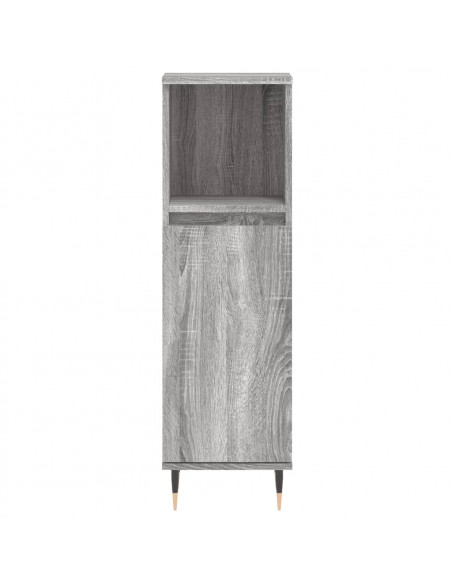 Set Mobili da Bagno 3 pz Grigio Sonoma in Legno Multistrato