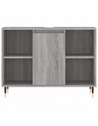 Set Mobili da Bagno 3 pz Grigio Sonoma in Legno Multistrato