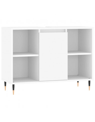 Set Mobili da Bagno 3 pz Bianco in Legno Multistrato