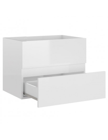 Set Mobili da Bagno Bianco Lucido in Truciolato